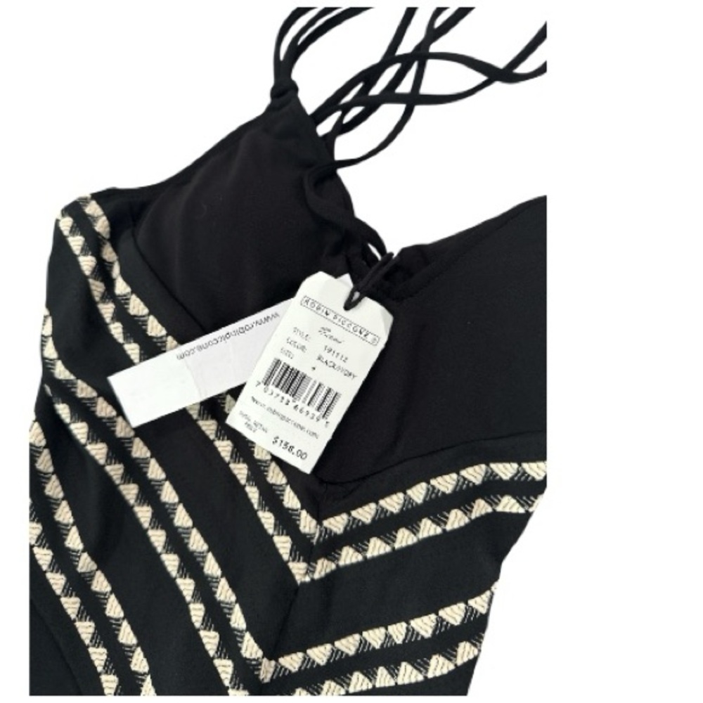 Robin Piccone Black Ivory Naomi Crisscross One Piece Swimsuit NWT 4 - Picture 4 of 4
